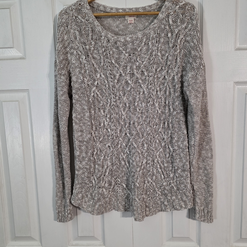 Mossimo Supply Co. Two-Tone Neutral Open Knit Sweater